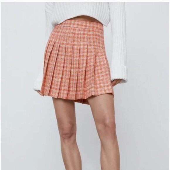 ZARA Box Pleated Structured High Waist Skirt Size S, M NEW WITH TAG! - Picture 2 of 7